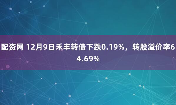 配资网 12月9日禾丰转债下跌0.19%，转股溢价率64.69%